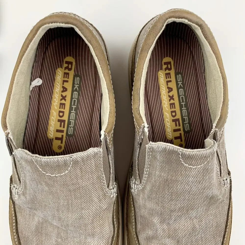 Skechers Landen Steller Loafers Casual Slip On Brown Comfort Shoes Men's 8
